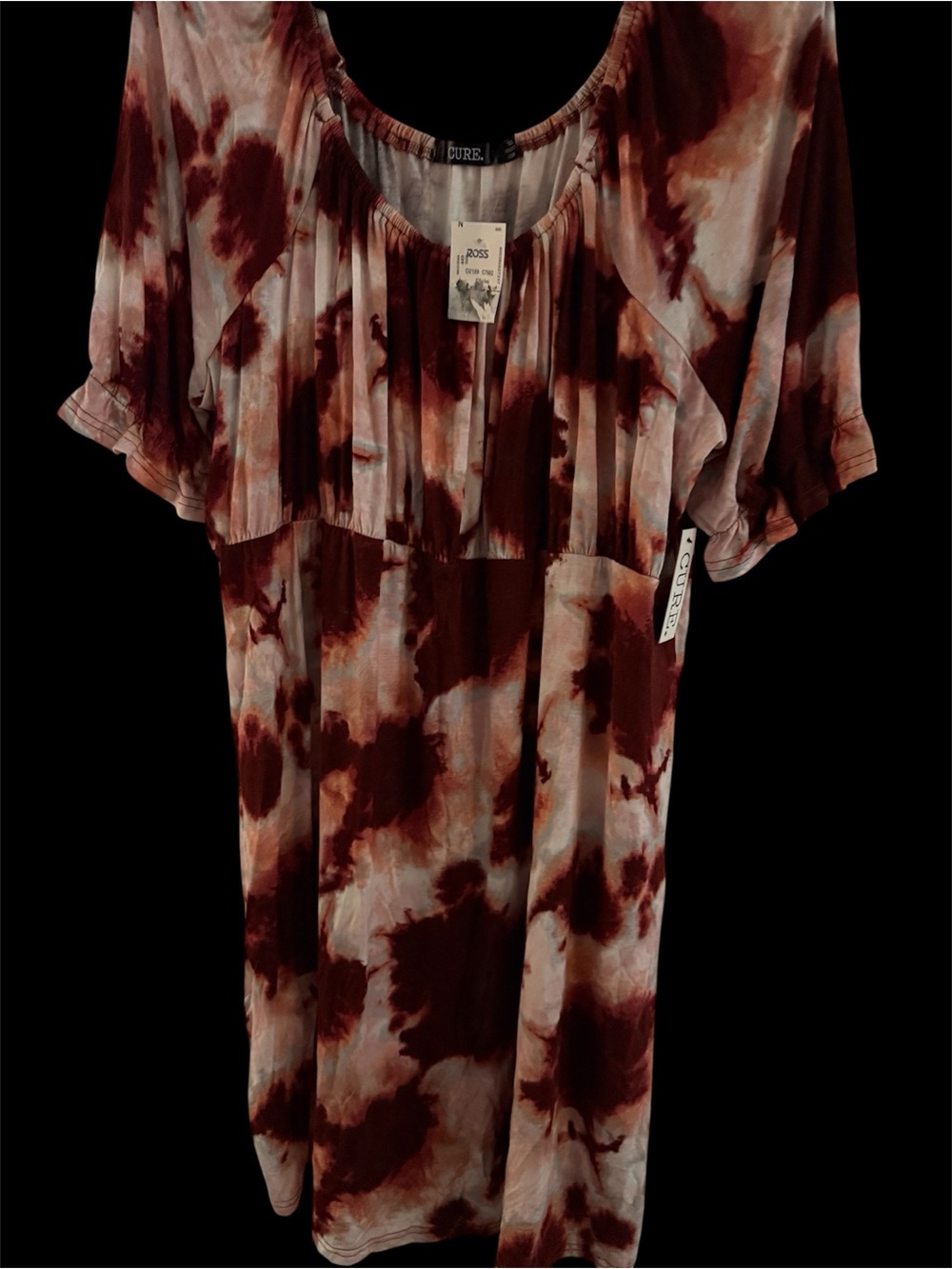 NWT Cure. Tie-Dye Boho Peasant Dress